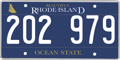 RI license plate 202979