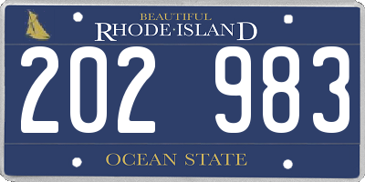 RI license plate 202983