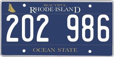 RI license plate 202986