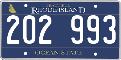 RI license plate 202993