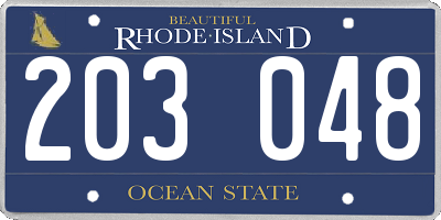 RI license plate 203048