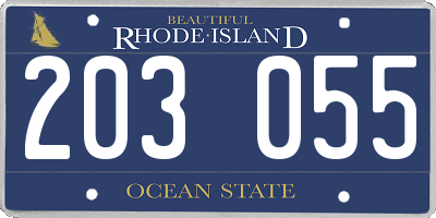 RI license plate 203055