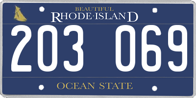 RI license plate 203069