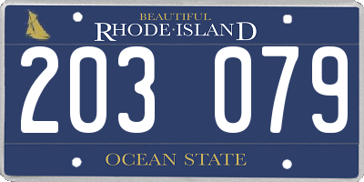 RI license plate 203079