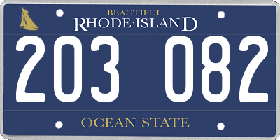 RI license plate 203082