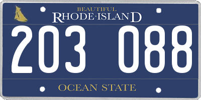 RI license plate 203088
