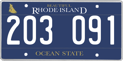 RI license plate 203091