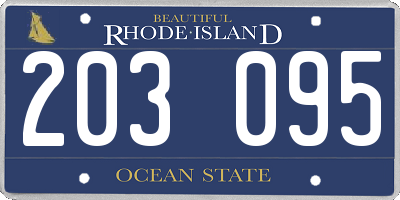 RI license plate 203095