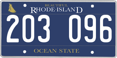 RI license plate 203096