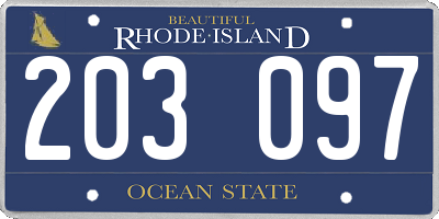 RI license plate 203097