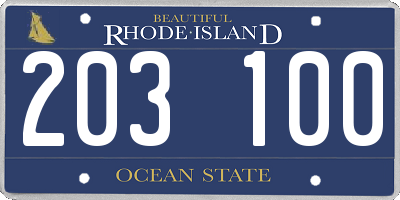 RI license plate 203100