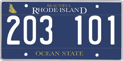 RI license plate 203101