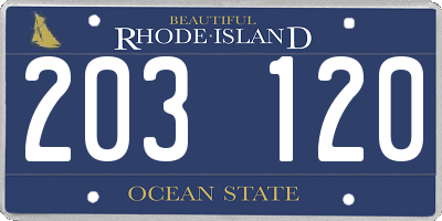 RI license plate 203120