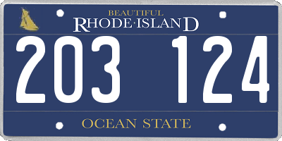 RI license plate 203124