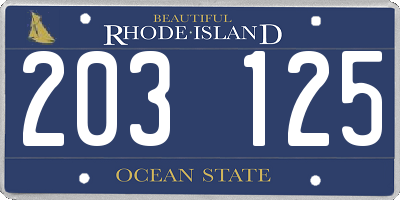 RI license plate 203125