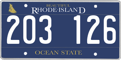 RI license plate 203126