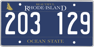 RI license plate 203129
