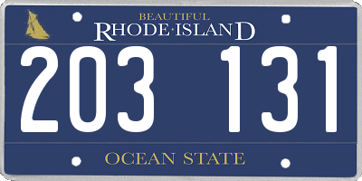 RI license plate 203131