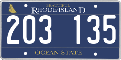 RI license plate 203135