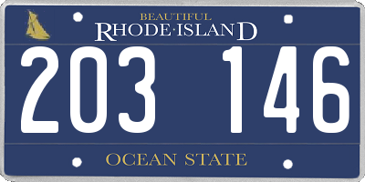 RI license plate 203146