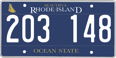 RI license plate 203148