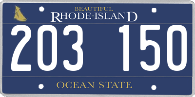 RI license plate 203150