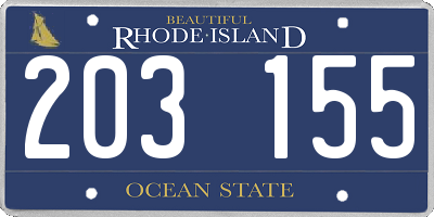 RI license plate 203155