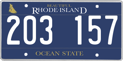 RI license plate 203157