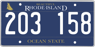RI license plate 203158