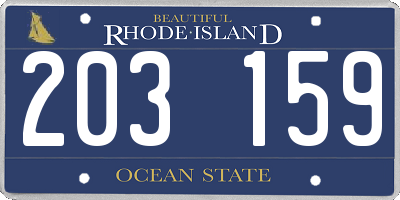 RI license plate 203159