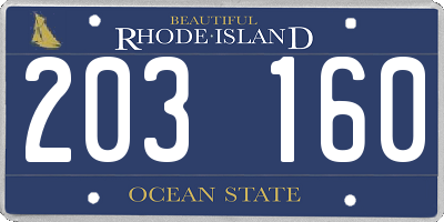 RI license plate 203160