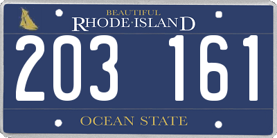 RI license plate 203161