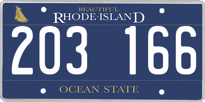 RI license plate 203166