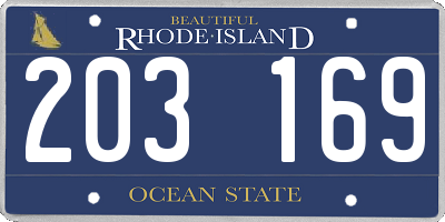 RI license plate 203169