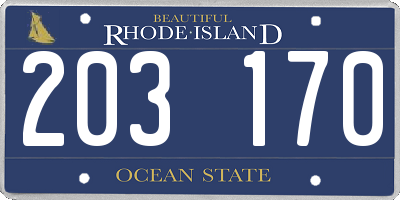 RI license plate 203170