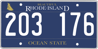 RI license plate 203176
