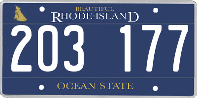 RI license plate 203177