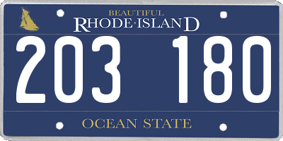 RI license plate 203180