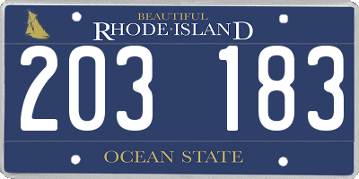 RI license plate 203183