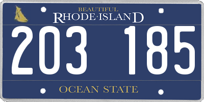 RI license plate 203185