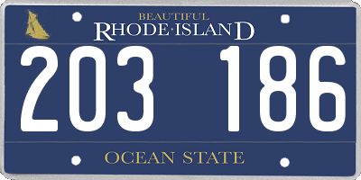 RI license plate 203186