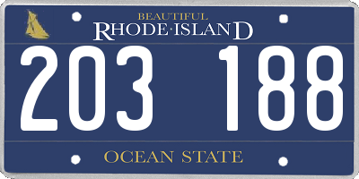 RI license plate 203188