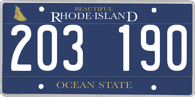 RI license plate 203190