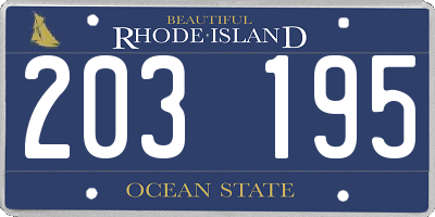 RI license plate 203195