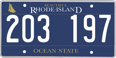 RI license plate 203197