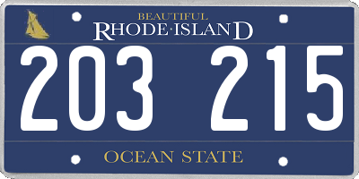 RI license plate 203215