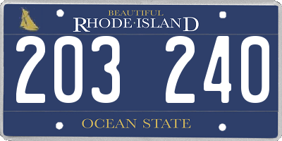 RI license plate 203240