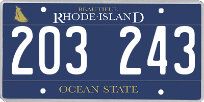 RI license plate 203243