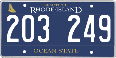 RI license plate 203249