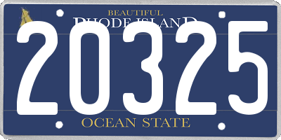 RI license plate 20325
